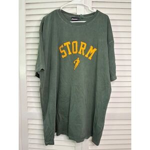 WNBA Size 2XL Green & Yellow Applique Seattle STORM Basketball T-Shirt
